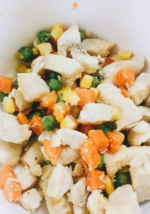 Hình của món #eatclean - ức gà xào rau củ thập cẩm.
