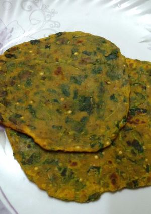 A picture of Methi paratha made by ma daughter.