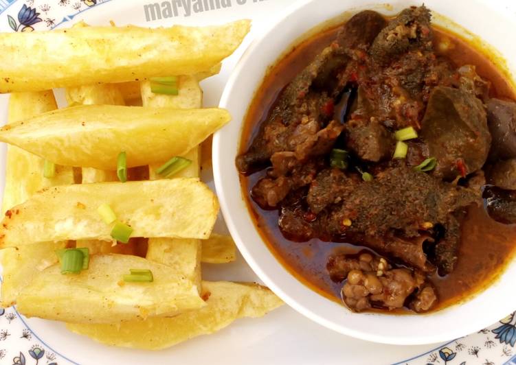 Steps to Prepare Speedy Ofals peppersoup with fried sweet potatoe💖 | Satisfyingrecipe.web.app