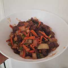 A picture of Sweet Sticky Beef Vegetable.