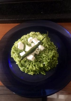 Una foto de Arroz con espinacas