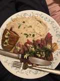 Pomme Purée, Hasselback Potato, and Colorado Angus Beef T-Bone Steak