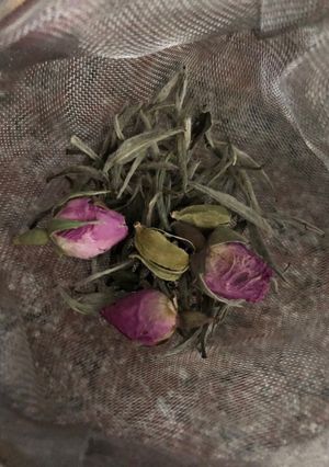 A picture of Rose and cardamom tea.