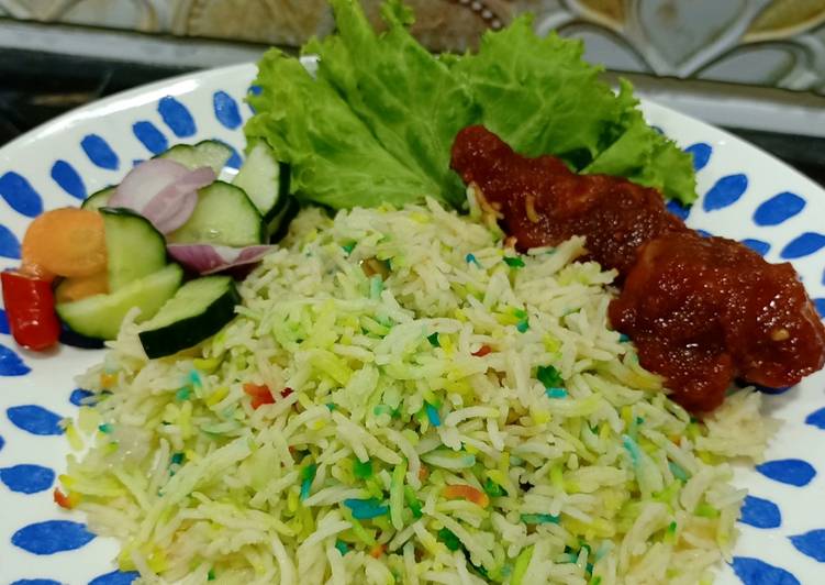 Cara Mudah Memasak 🍚🌈 Nasi Hujan Panas yang Lezat