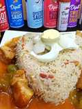 Fried rice and chicken manchurian