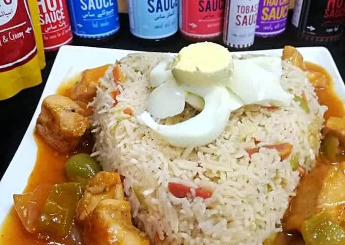 Recipe of Jamie Oliver Fried rice and chicken manchurian