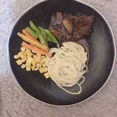 10. Steak beef blackpapper with spaghetti oglio olio রেসিপির প্রধান ছবি
