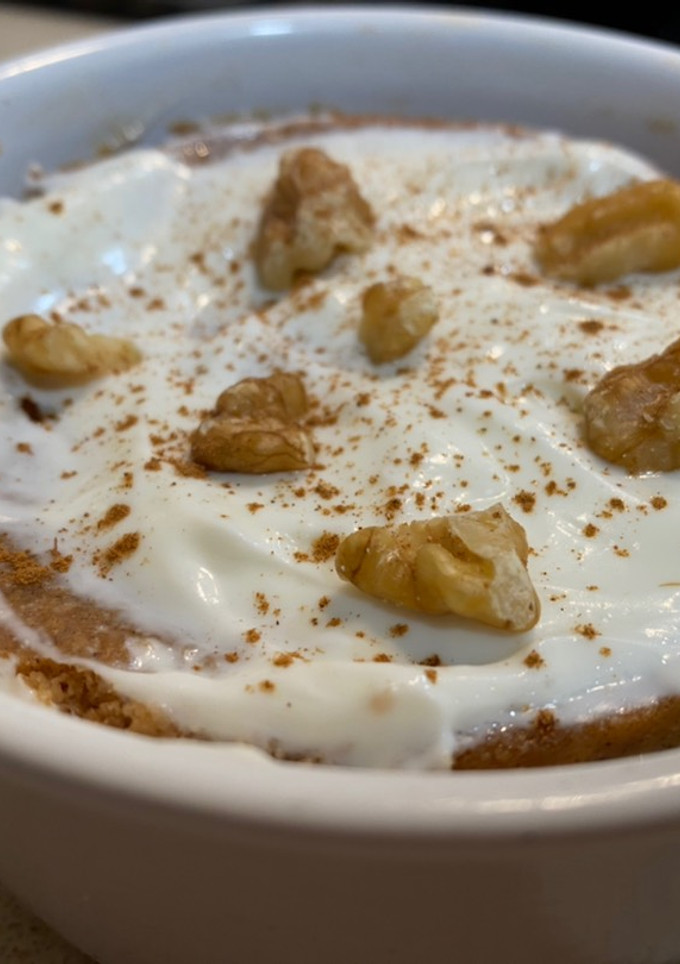 Una foto de Mug carrot cake 1,30 min en el micro