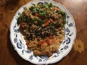A picture of curry leaves crushed