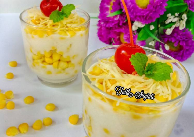 Langkah mengolah Jagung Fla Santan yang enak