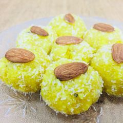 Paneer mawa ladoo A picture of Paneer mawa ladoo.