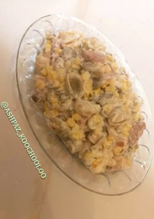 عکسی از دستور سالاد ماکارونی شام ساده و فوری