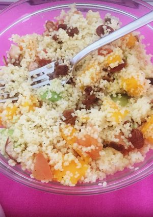 Una foto de Cous cous con shitake y mango
