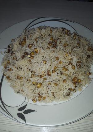 عکسی از دستور ماش پلو دمی
