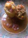 Papa rellena con chorizo