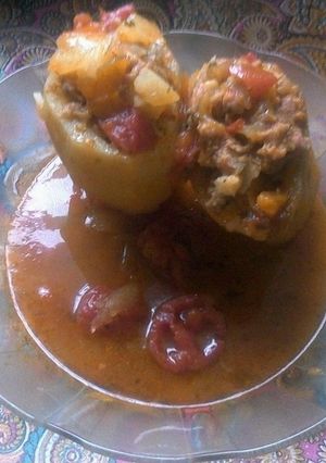 Una foto de Papa rellena con chorizo
