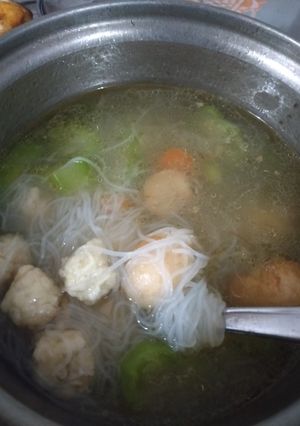 Foto resep Sup oyong bola udang ayam