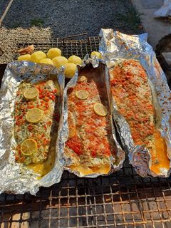 Una foto de Corvina a la parrilla