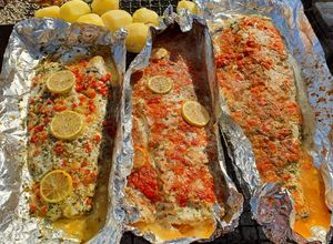 Una foto de Corvina a la parrilla