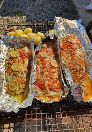 Una foto de Corvina a la parrilla