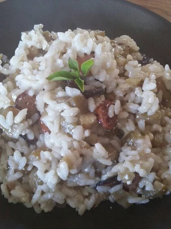 Recipe Eggplant and sausage risotto the Perfect Can spoil the tongue