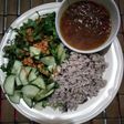 Rice, beans salad and pepper onions source