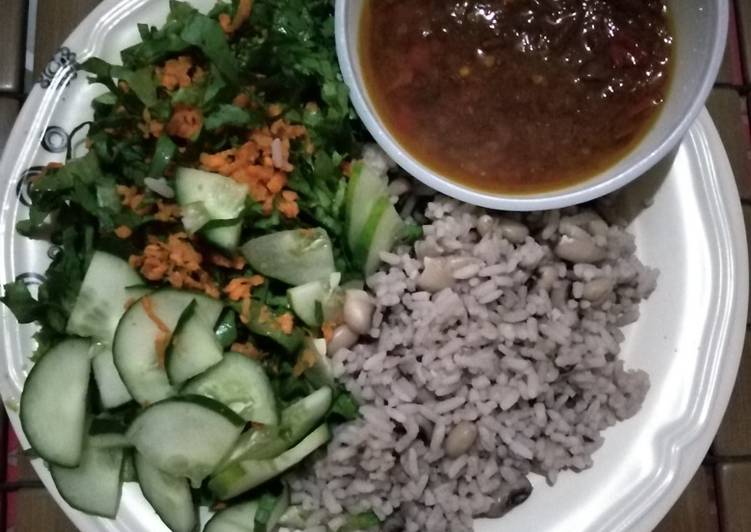 Step-by-Step Guide to Make Super Quick Homemade Rice, beans salad and pepper onions source