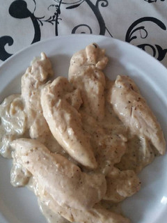 A picture of Chicken Tenderloins with Honey, Cream, White Pepper, and Mint.