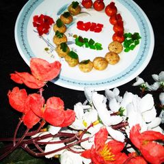 A picture of Tri Colour Mava Peda With cherry.