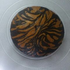A picture of Eggless Zebra cake.