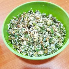 A picture of Green beans with coconut.