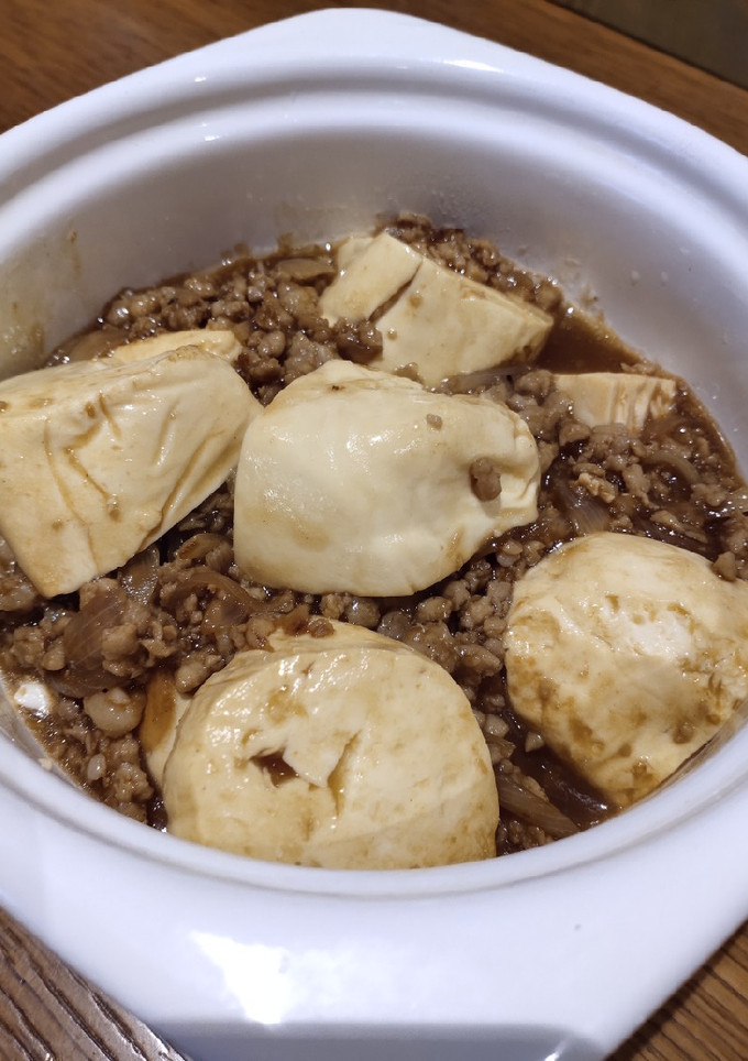 A picture of Tofu with Ground Beef.