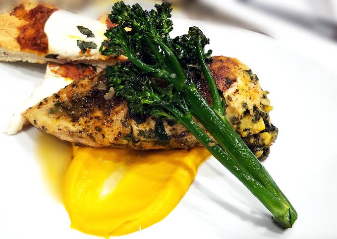 How to Prepare Favorite Sous Vide Stuffed Chicken Breast w/ Carrot Puree