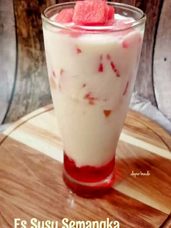 Foto resep Es susu semangka