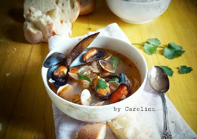 Zuppa con Vongole || Clams Soup || Sup Kerang