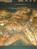 Pollo asado en BBQ. con zanahorias