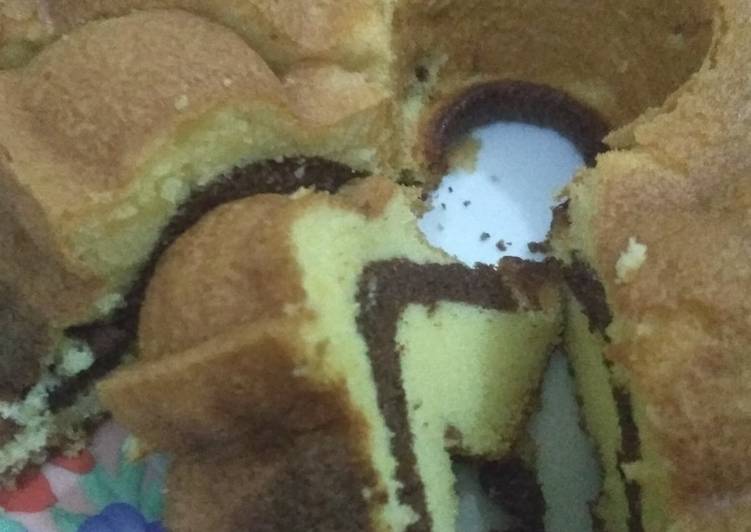 Langkah Mudah untuk memasak Cake putih telur belang legit yang Enak Banget