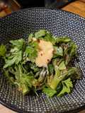 Fresh Purple sprouting broccoli and chilli salad