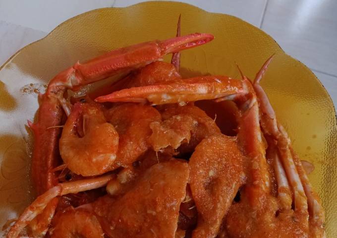 Balado Kepiting/Rajungan Udang sederhana