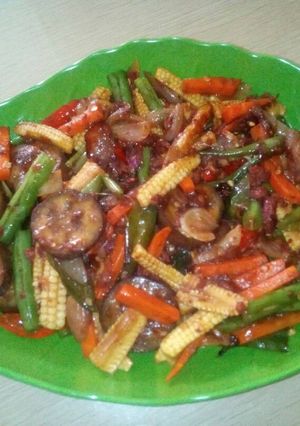 Foto resep tumis sayur cornet pedas manis