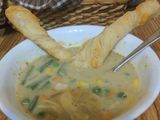 Chicken Pot Pie with Puff Pastry Cheese Sticks