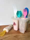 Strawberry Banana Creamy Popsicle / stroberi pisang krim es gagang