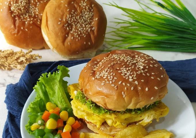 Panduan Membuat Burger (Daging & Telur)