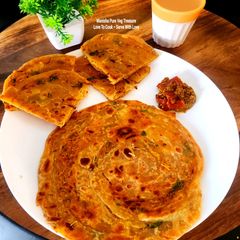 A picture of Mint Ginger Tea With Onion Layered Paratha - Just In 20 minutes.