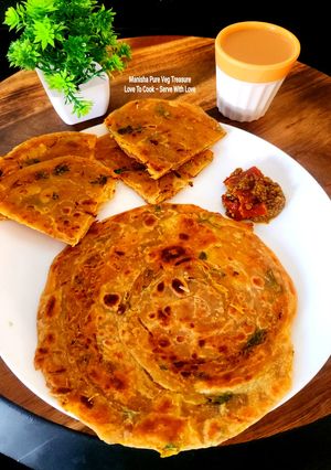 A picture of Mint Ginger Tea With Onion Layered Paratha - Just In 20 minutes.