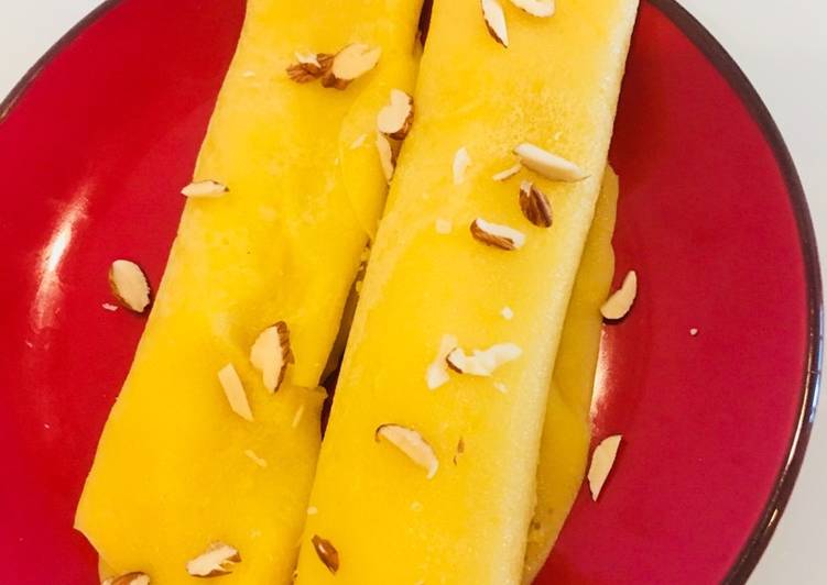 Mango Patishapta(mango crepes)