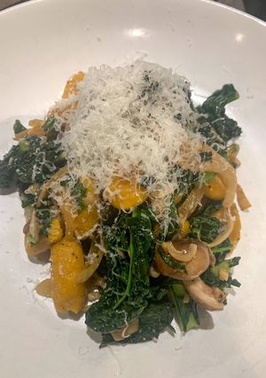 A picture of Mushroom and calvolo nero gnocchi.