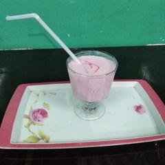 A picture of Lassi with roohafza.
