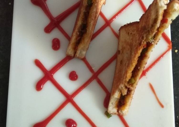 Steps to Prepare Perfect Bhaji Sandwich Tava Toasted