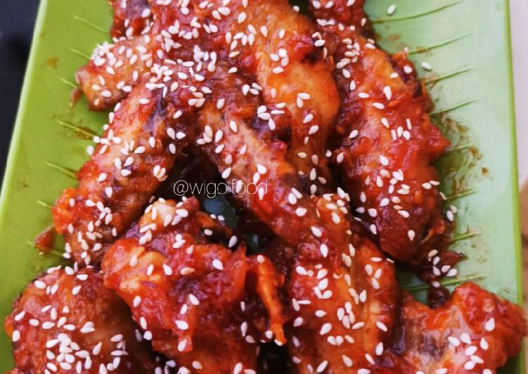 Cara Gampang Menyiapkan Korean Spicy Chicken Wings Anti Gagal